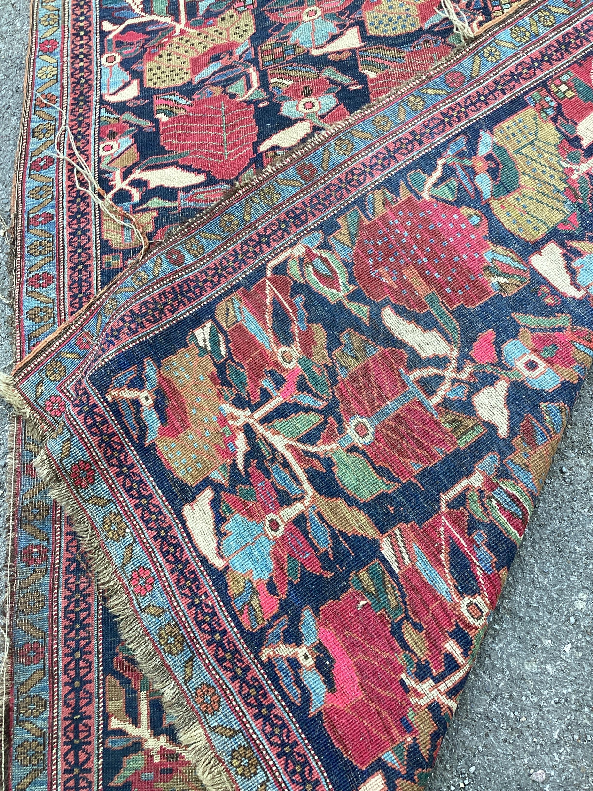 An antique Caucasian Karabagh blue ground rug, 177 x 126cm